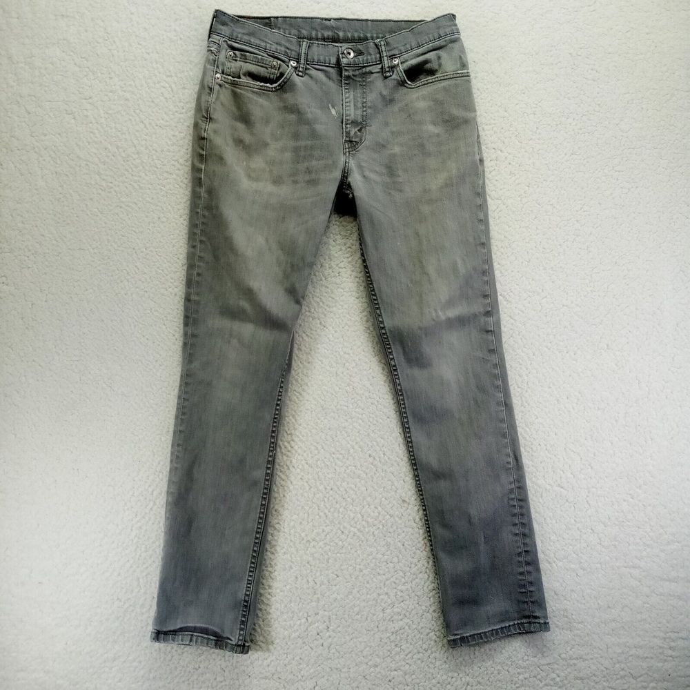 Levis 511 Jeans‎ Mens 33x32 Slim Fit Stretch Denim Cotton Blend Gray